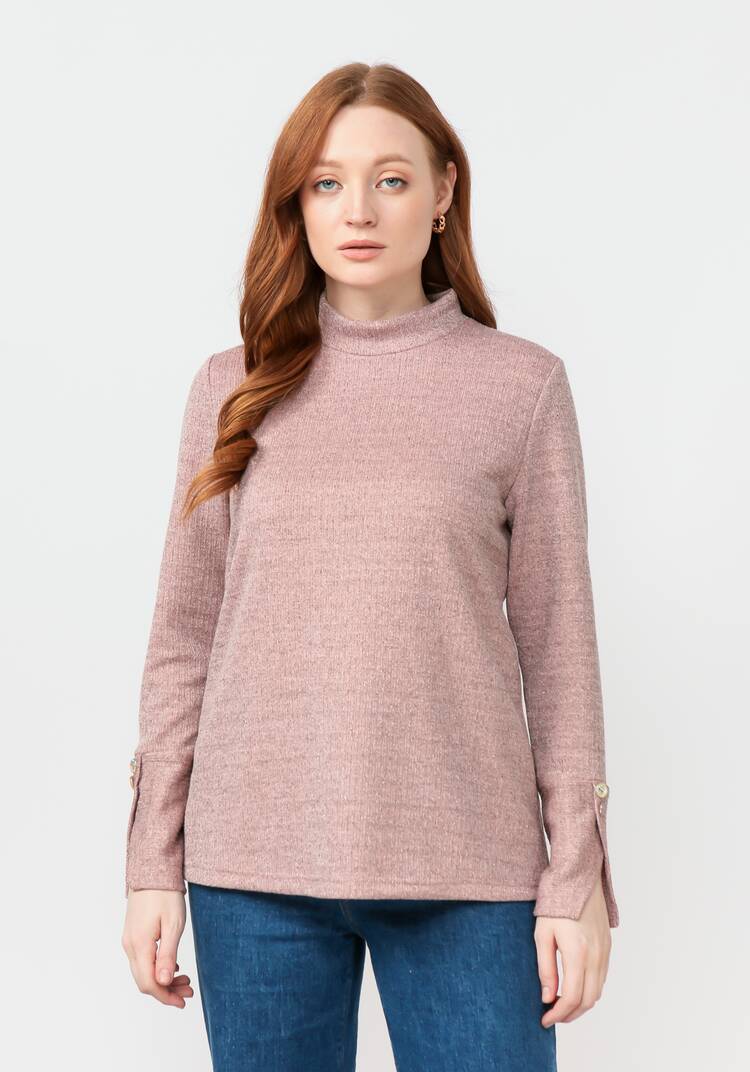 Водолазка в рубчик с люрексом шир.  750, рис. 4