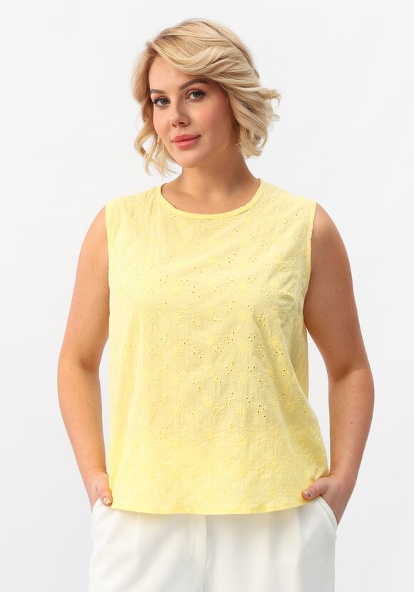 Майка ажурная из шитья с круглым вырезом шир.  580, рис. 9