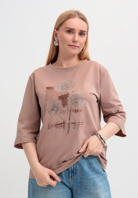 Блуза с длинным рукавом и цветочным рисунком