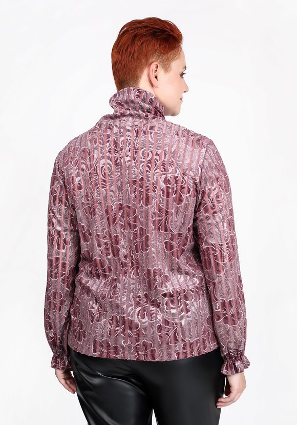 Блуза с воротником хомут и длинным рукавом шир.  580, рис. 10