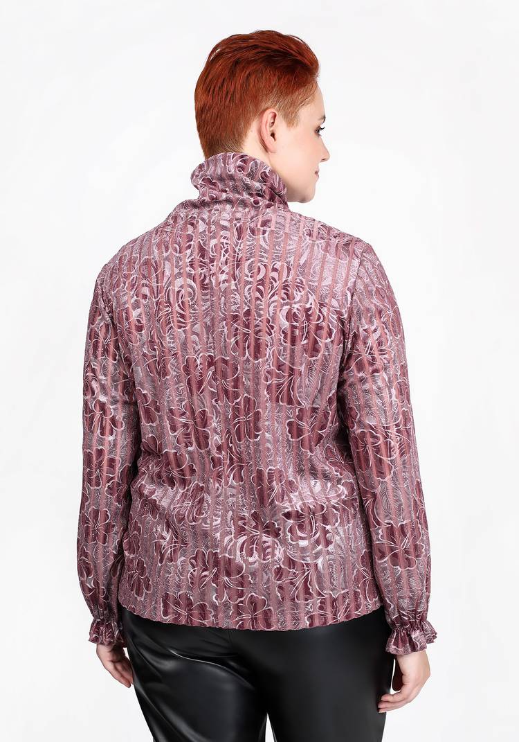 Блуза с воротником хомут и длинным рукавом шир.  750, рис. 10