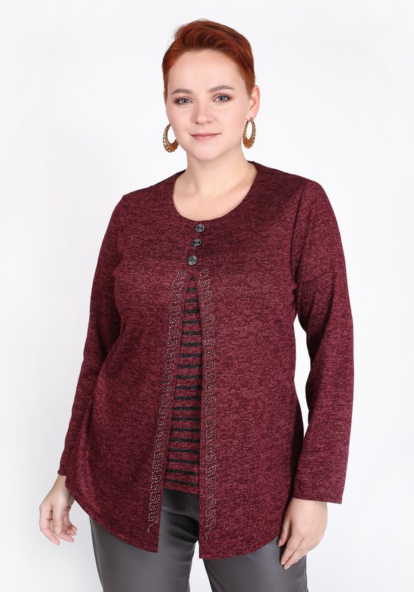 Блуза с пуговицами и узором из страз шир.  580, рис. 13
