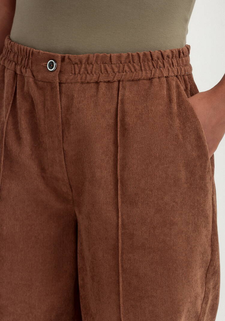 Брюки бананы вельветовые на резинке шир.  750, рис. 36