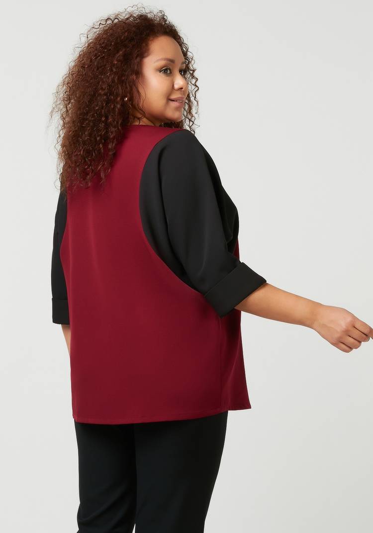 Блуза комбинированная оверсайз шир.  750, рис. 3