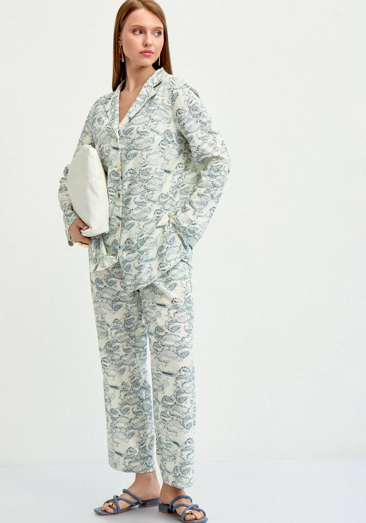 Брюки из льна пpямые шир.  750, рис. 15