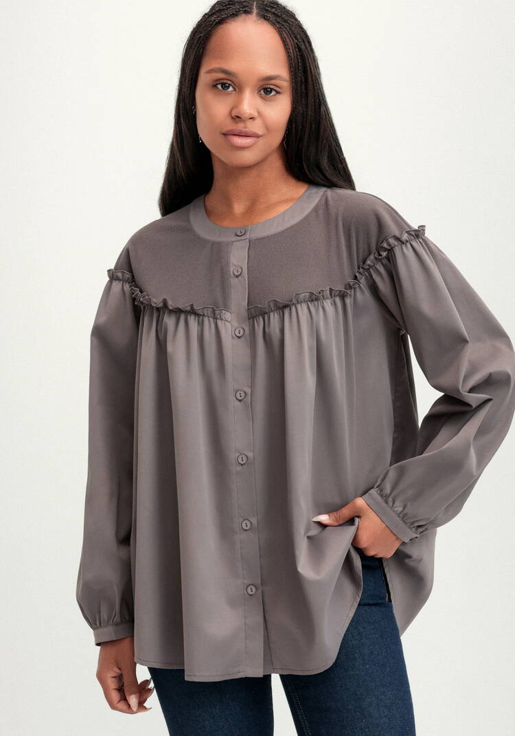 Блуза комбинированная с трикотажем шир.  750, рис. 9