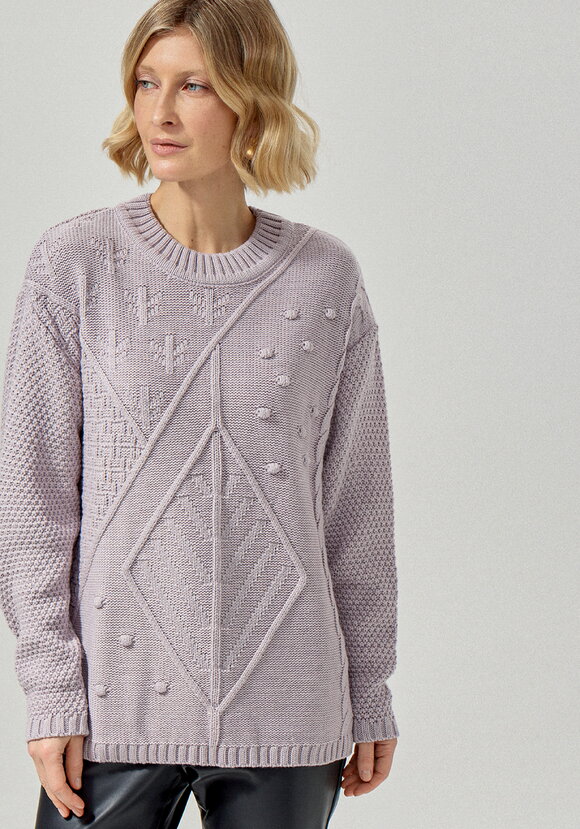 Джемпер с комбинированным фактурным рисунком шир.  580, рис. 19