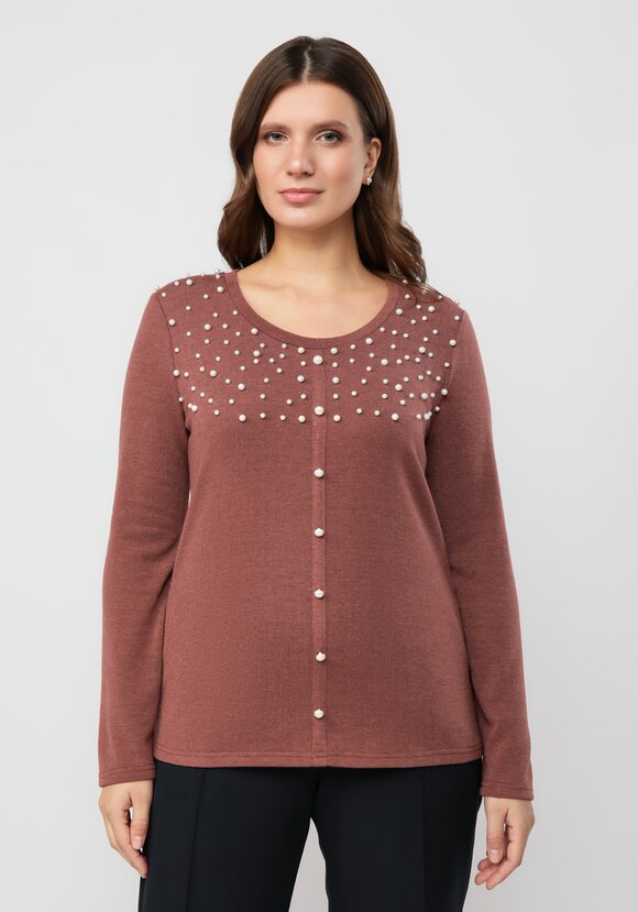 Джемпер с жемчугом шир.  580, рис. 19