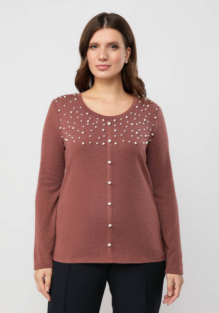 Джемпер с жемчугом шир.  750, рис. 19