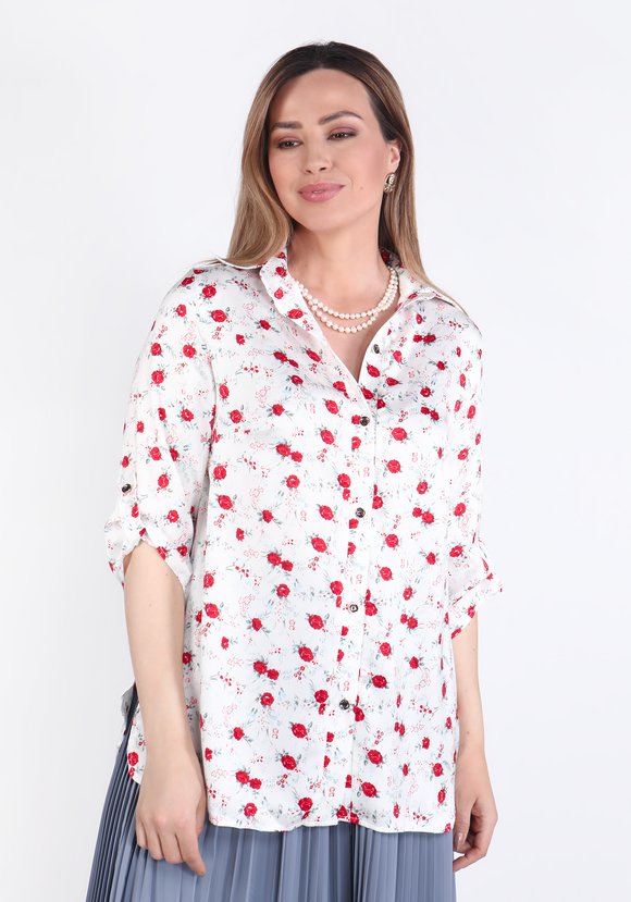 Блуза Цветочный танец шир.  580, рис. 7