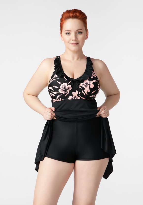 Купальник раздельный: шорты + топ шир.  580, рис. 25