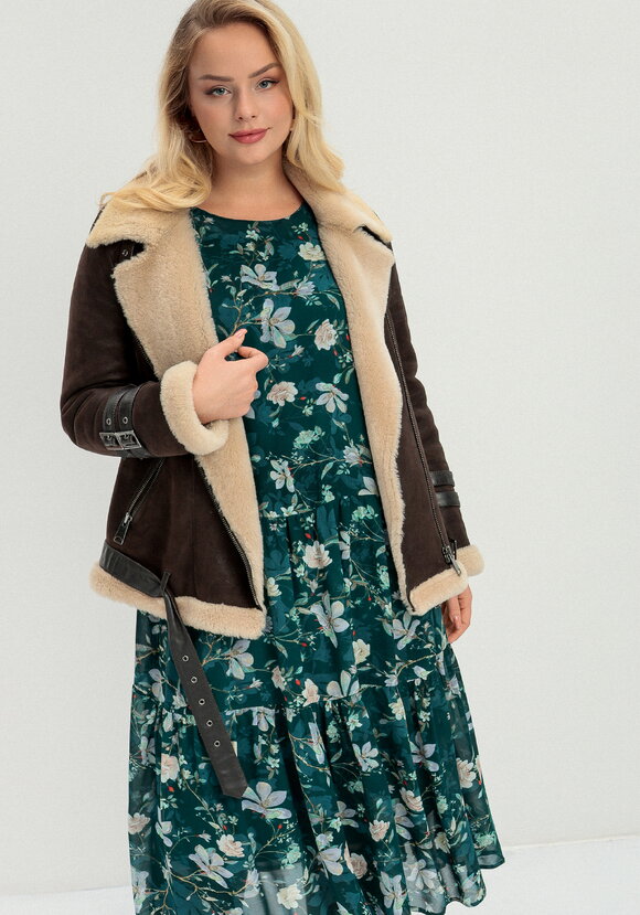 Платье ярусное с цветочным принтом шир.  580, рис. 32