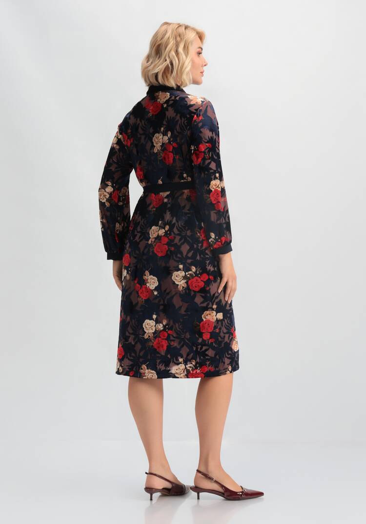 Платье-рубашка с цветочным рисунком шир.  750, рис. 13