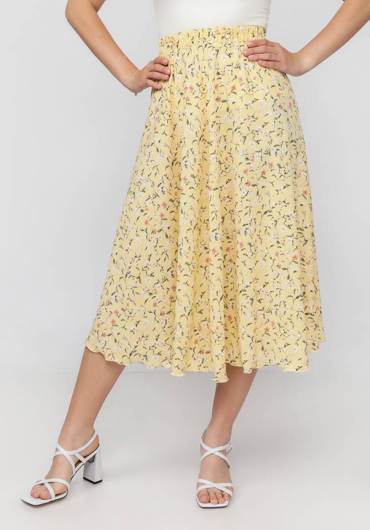 Комплект: блузат+юбка c цветочным принтом шир.  750, рис. 4