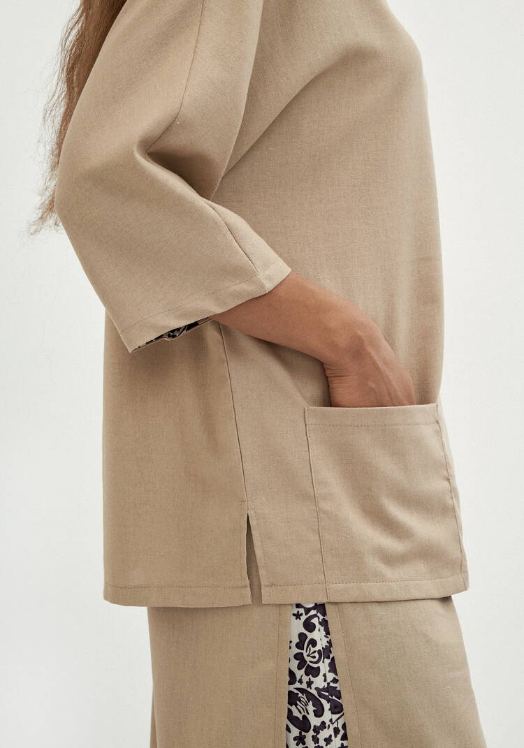 Блуза с контрастной внутренней отделкой шир.  750, рис. 6