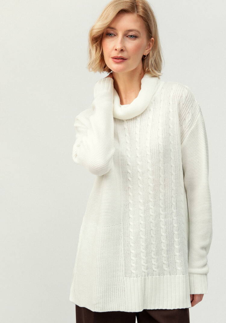 Удлиненный джемпер с косами шир.  750, рис. 18