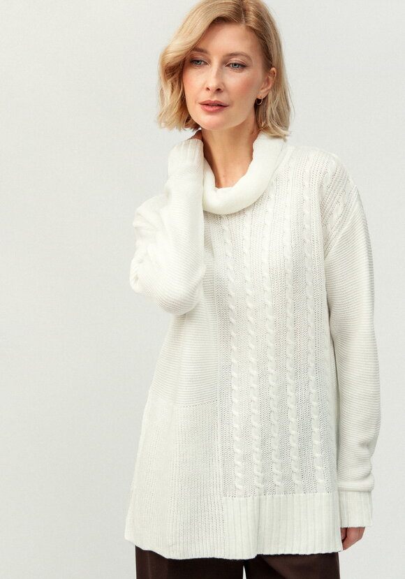 Удлиненный джемпер с косами шир.  580, рис. 18