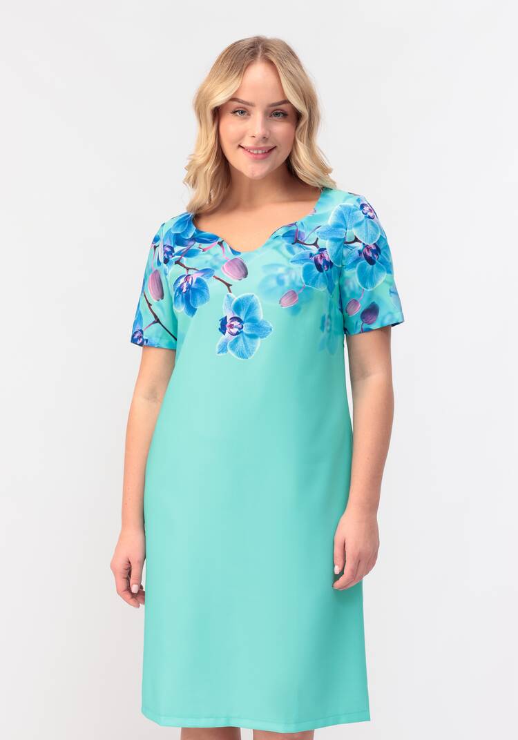 Платье полуприлегающего силуэта с  принтом шир.  750, рис. 4