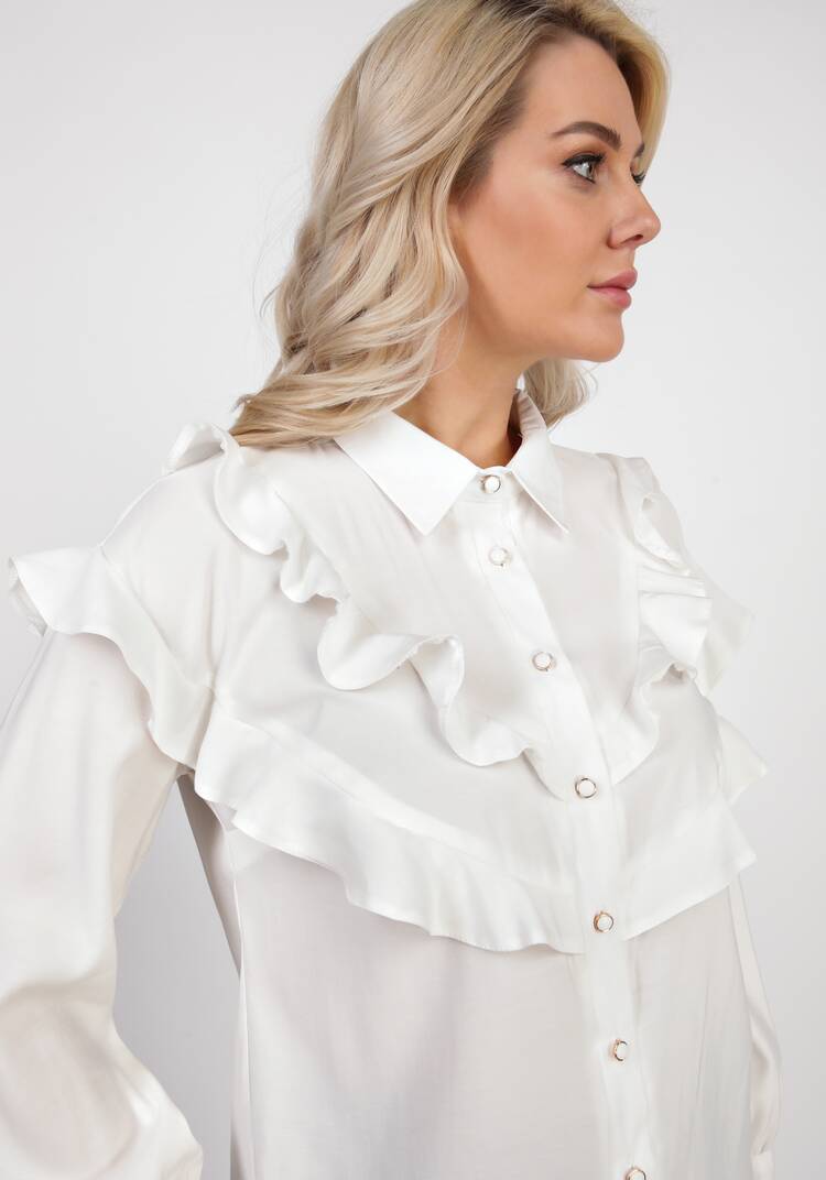 Блуза с рюшами на пуговицах шир.  750, рис. 4