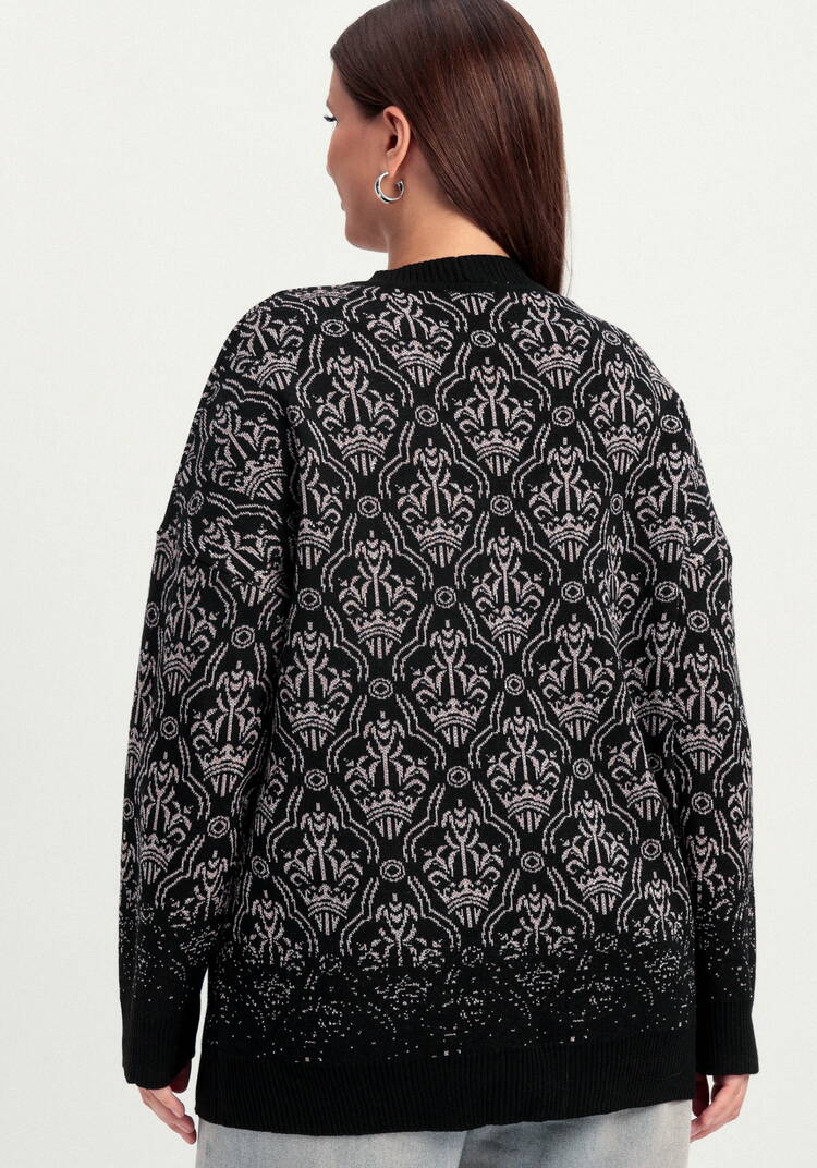 Кардиган с узорами и эффектом деграде шир.  750, рис. 3