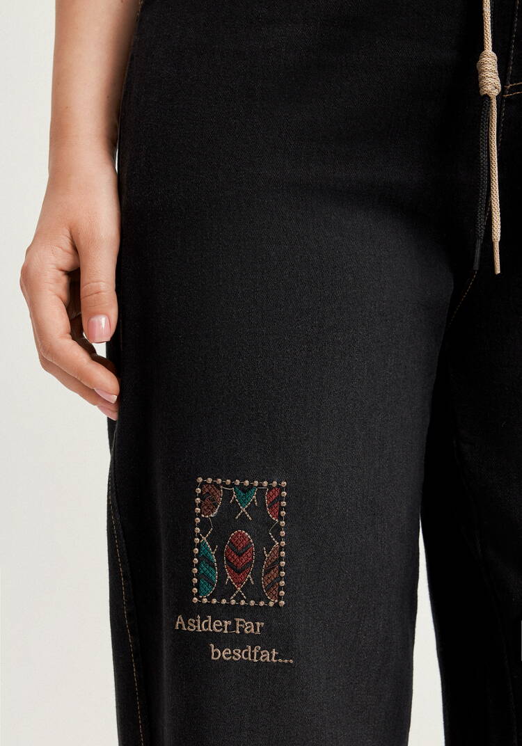 Брюки бананы с миниатюрной вышивкой шир.  750, рис. 16