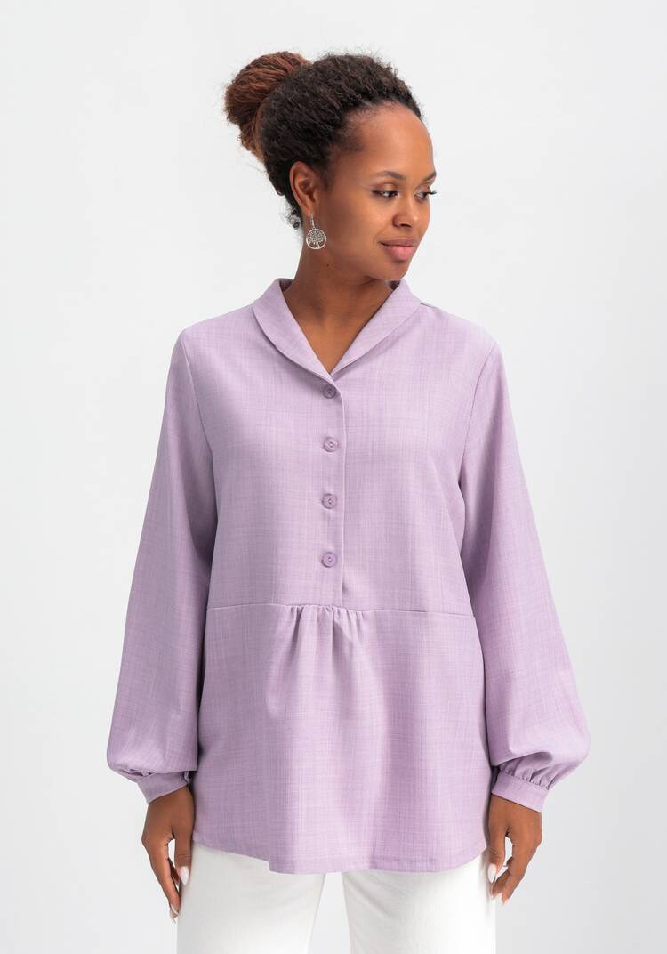 Блуза с шалевым воротом шир.  750, рис. 20