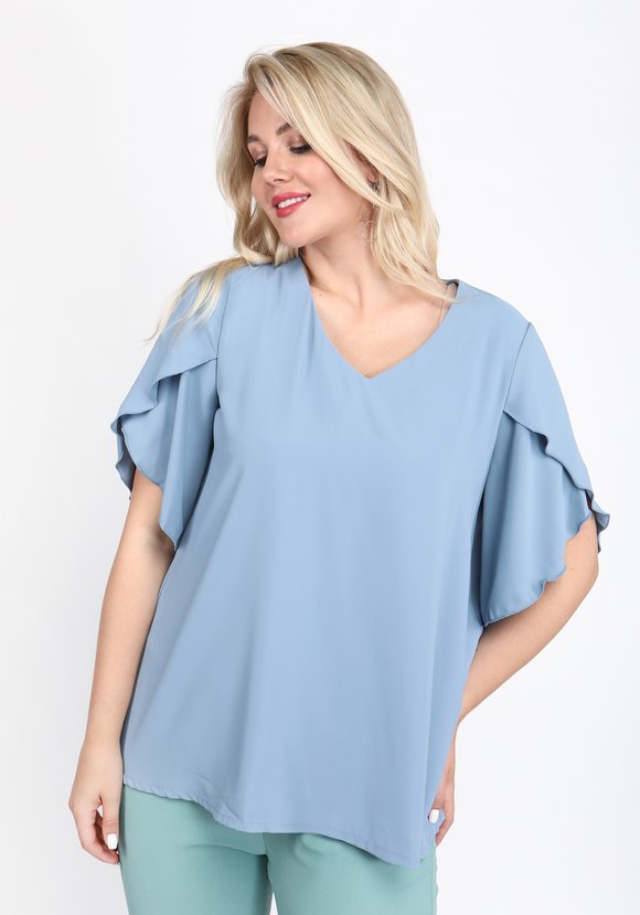 Блуза с необычным рукавом шир.  580, рис. 2