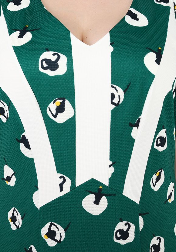 Платье с принтом и контрастными рукавами шир.  580, рис. 4