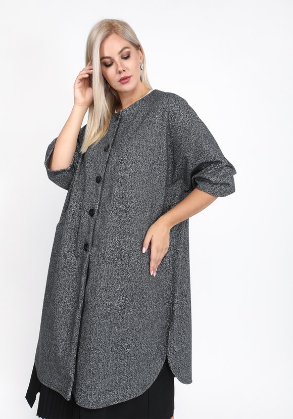 Пальто на пуговицах с рукавом 3/4 шир.  580, рис. 5