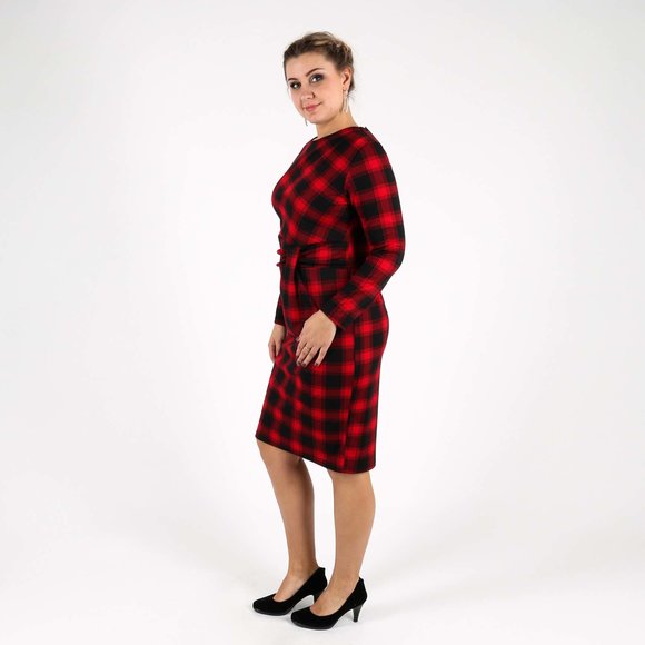 Платье-миди с принтом клетка шир.  580, рис. 9