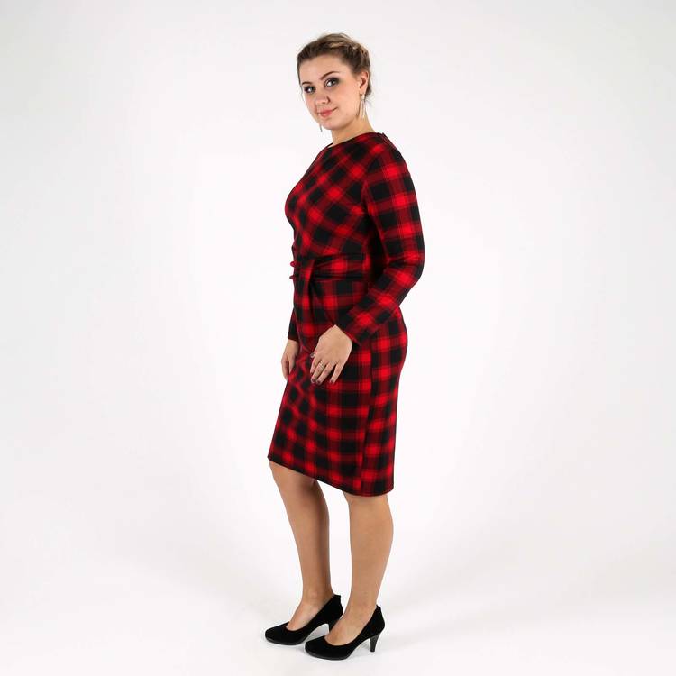 Платье-миди с принтом клетка шир.  750, рис. 9