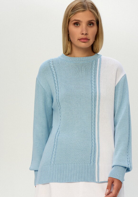 Джемпер двухцветный с косами шир.  580, рис. 22