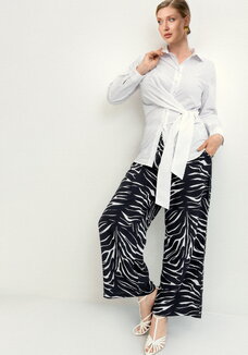 Брюки широкие с полосатым принтом