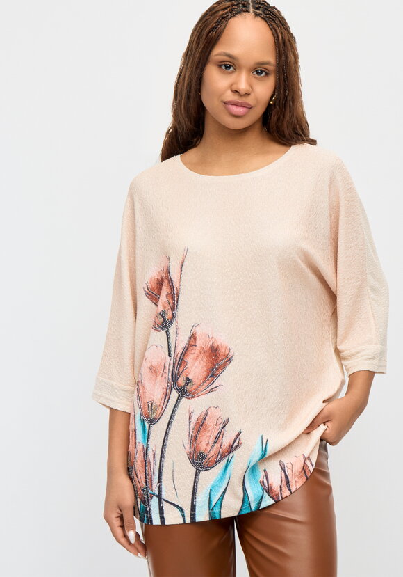 Джемпер с цветочным принтом Нежность шир.  580, рис. 8