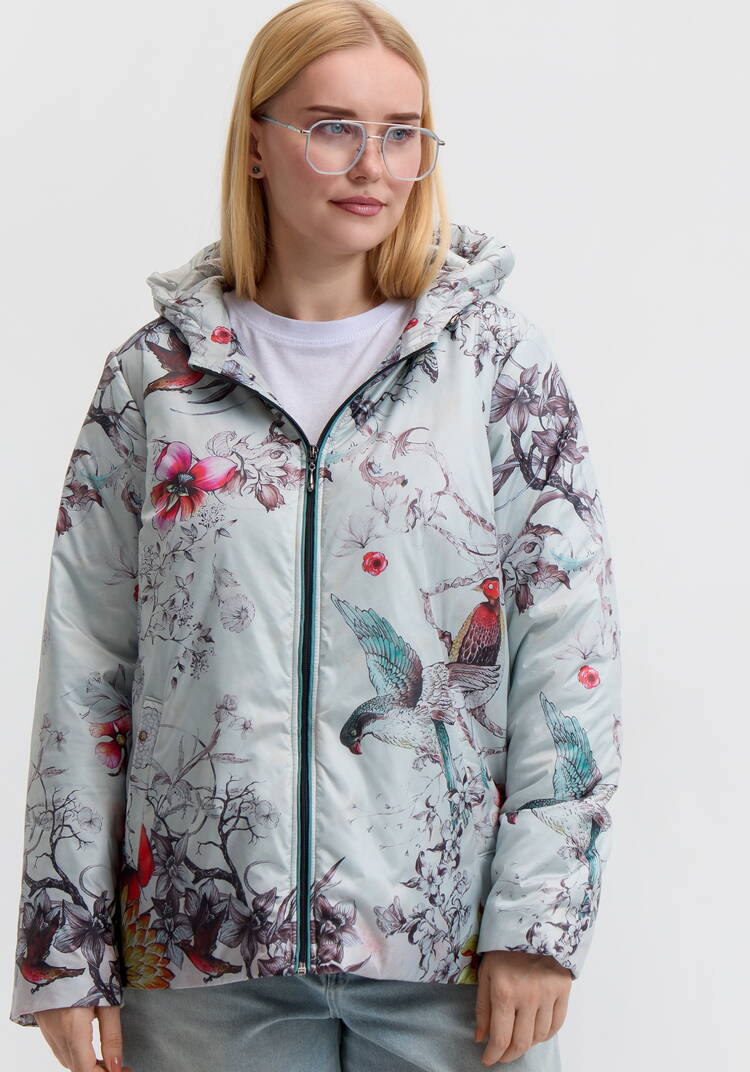 Куртка с цветочным принтом Агнесса шир.  750, рис. 11