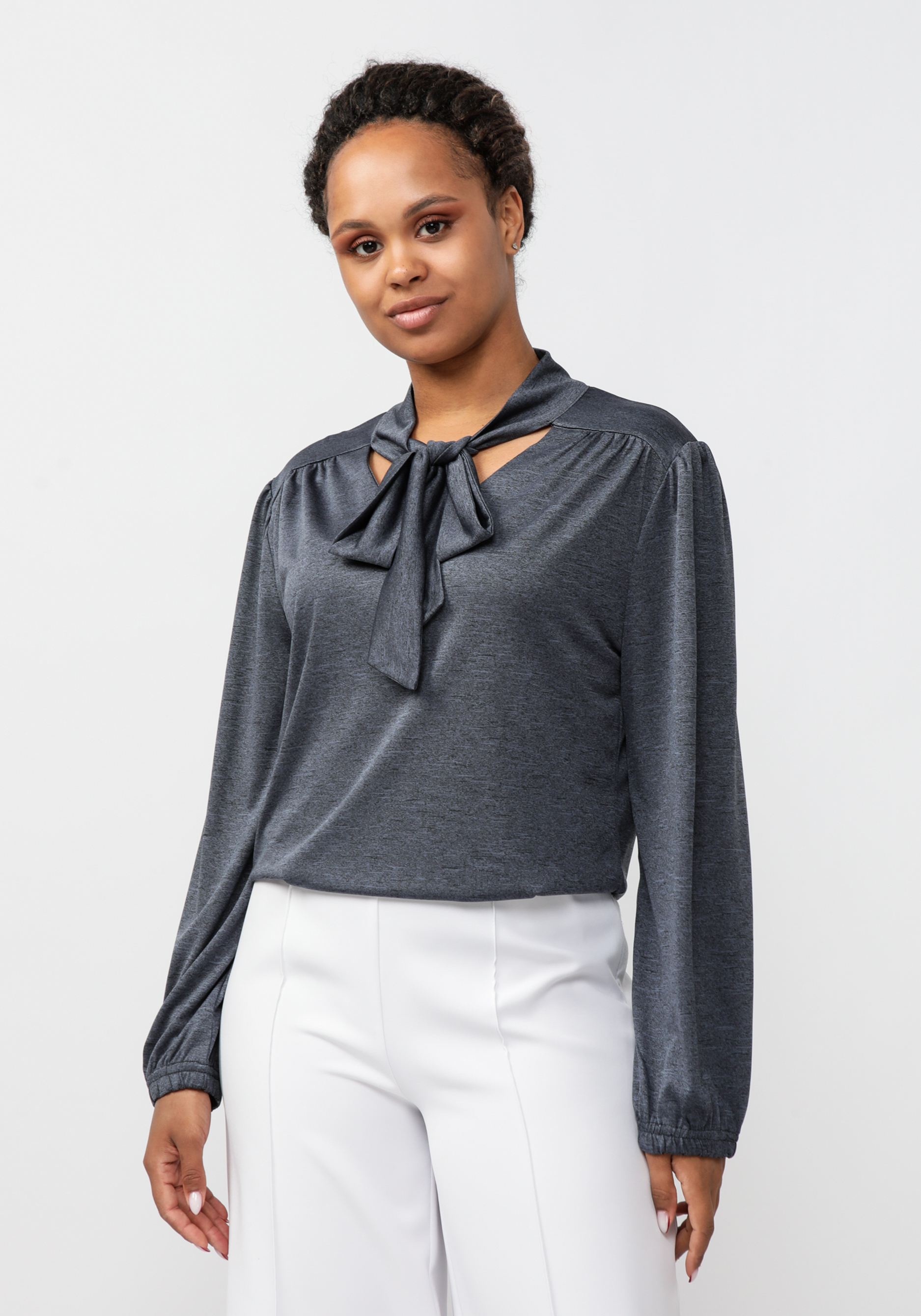 Блуза "Котена" Синель, цвет серый, размер 56 - фото 1