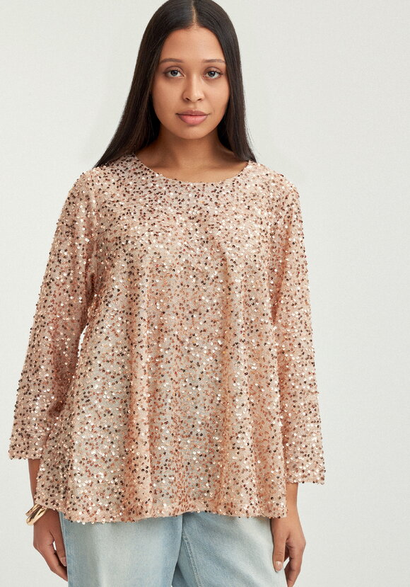 Блуза с мерцающими пайетками шир.  580, рис. 1