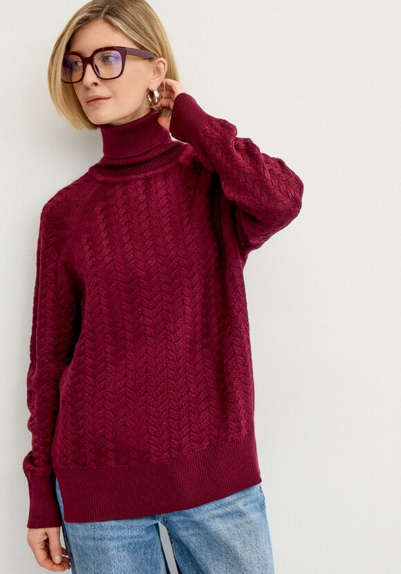 Свитер вязаный с косами и высоким горлом шир.  580, рис. 14