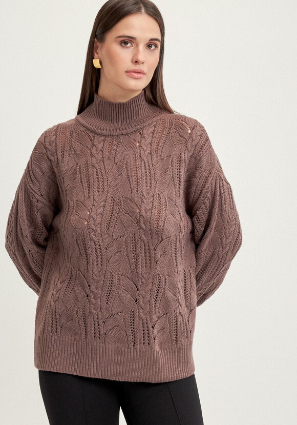 Джемпер с ажурными косами шир.  580, рис. 15