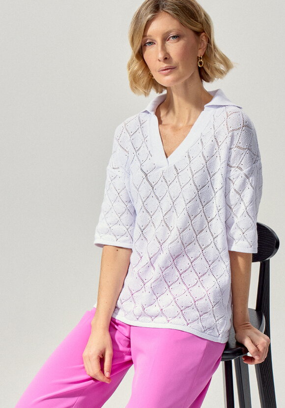 Джемпер-поло с ажурным рисунком шир.  580, рис. 9