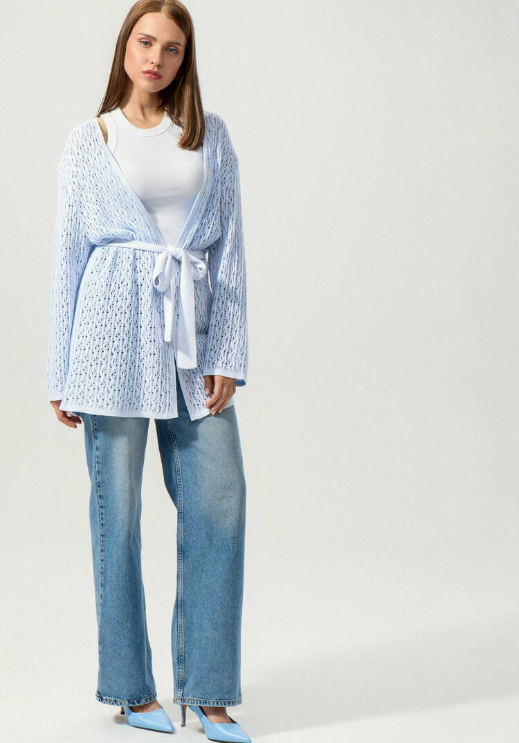 Кардиган ажурной вязки шир.  750, рис. 24