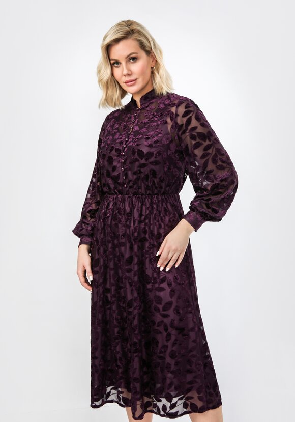 Платье из бархата с воротником-стойкой шир.  580, рис. 2