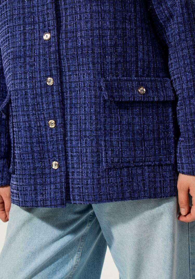 Жакет однобортный из твида шир.  750, рис. 11