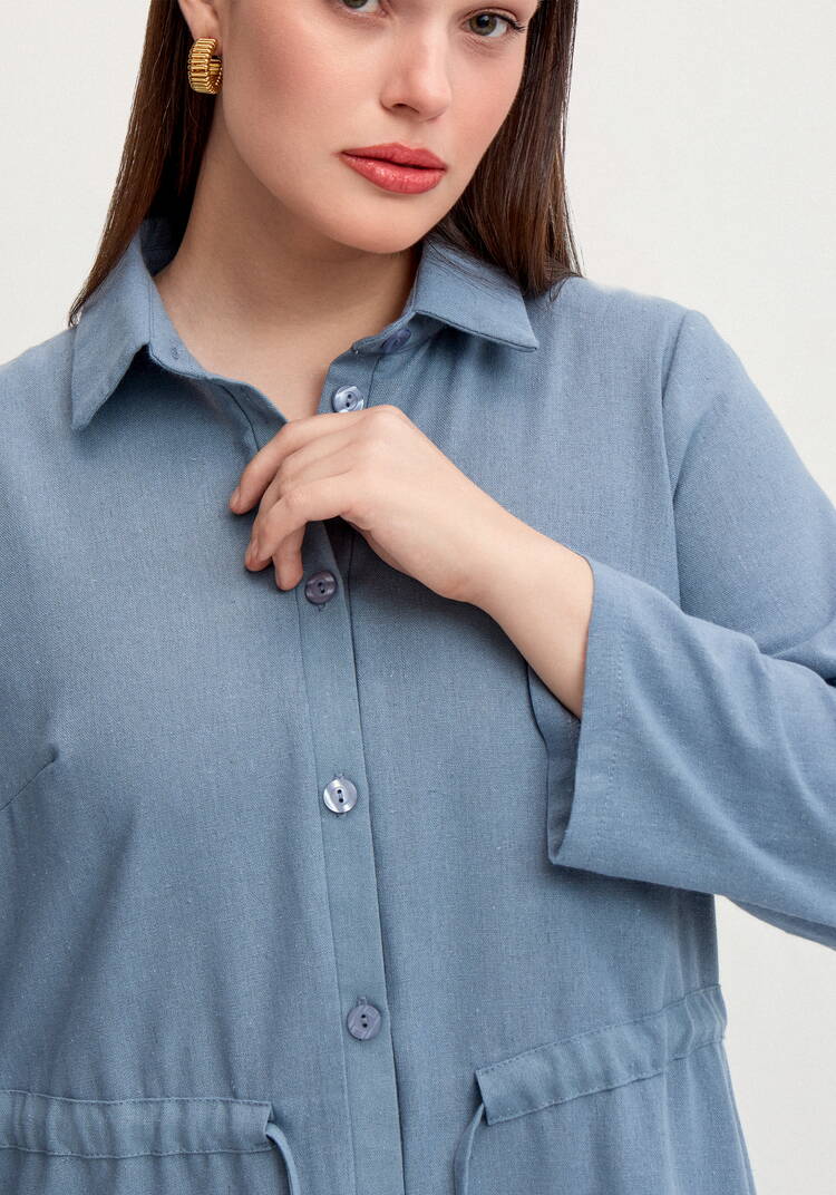 Платье-рубашка изо льна шир.  750, рис. 36