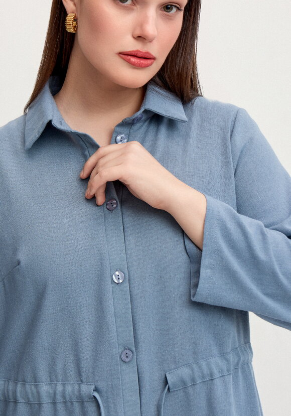 Платье-рубашка изо льна шир.  580, рис. 36