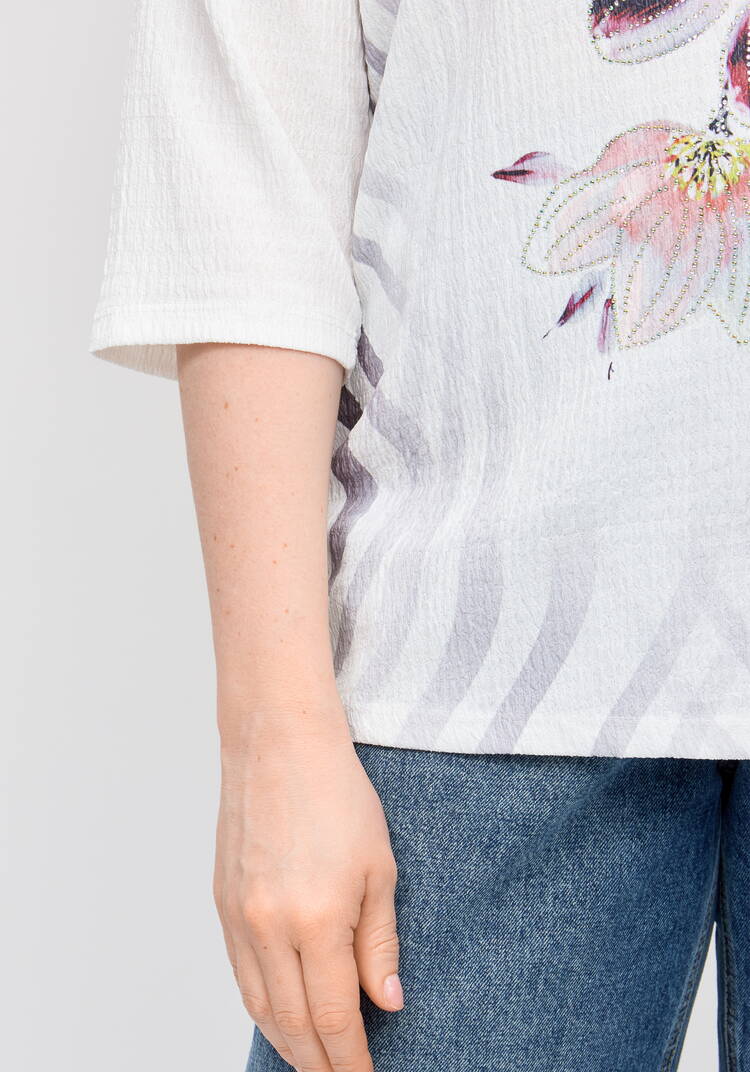 Блуза с принтом Миланика шир.  750, рис. 17