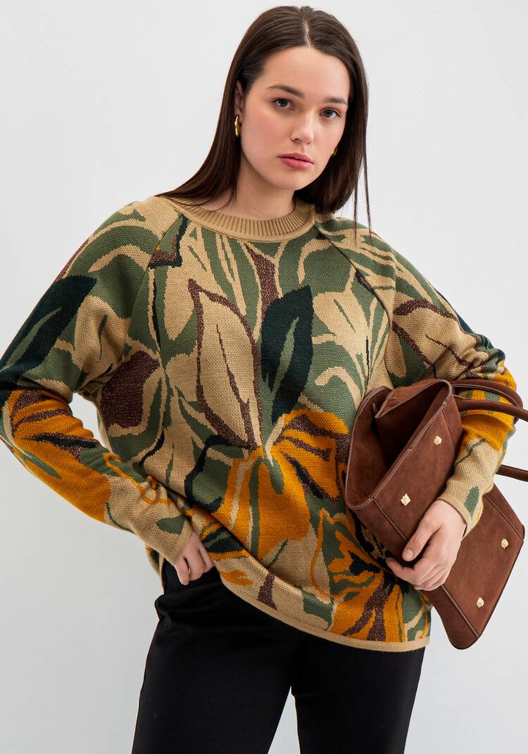 Джемпер с растительным орнаментом шир.  750, рис. 16