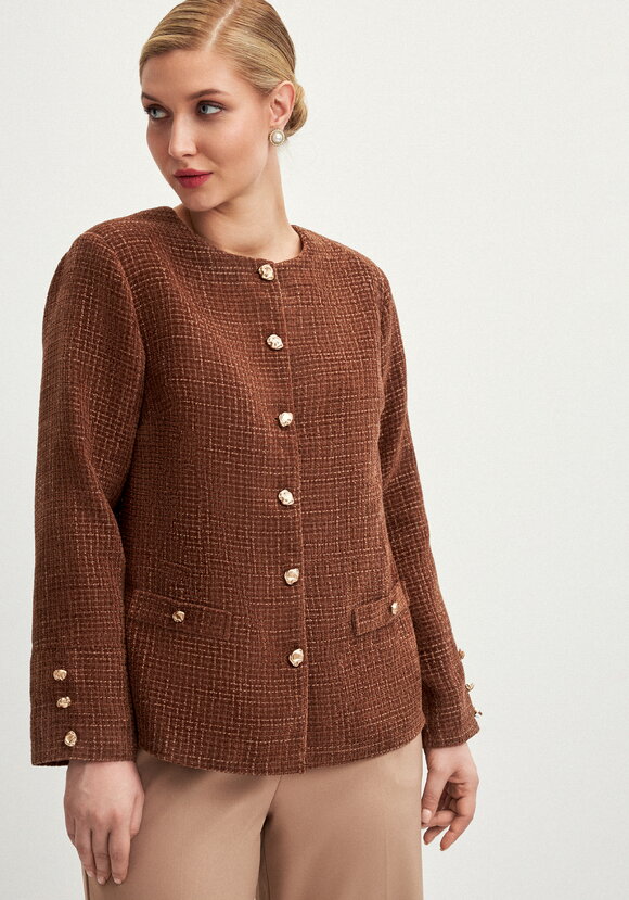 Жакет на подкладе из твида шир.  580, рис. 7