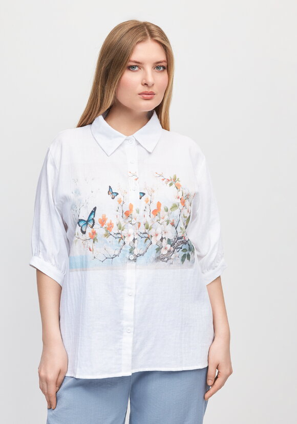 Блуза с принтом Гармония природы шир.  580, рис. 4