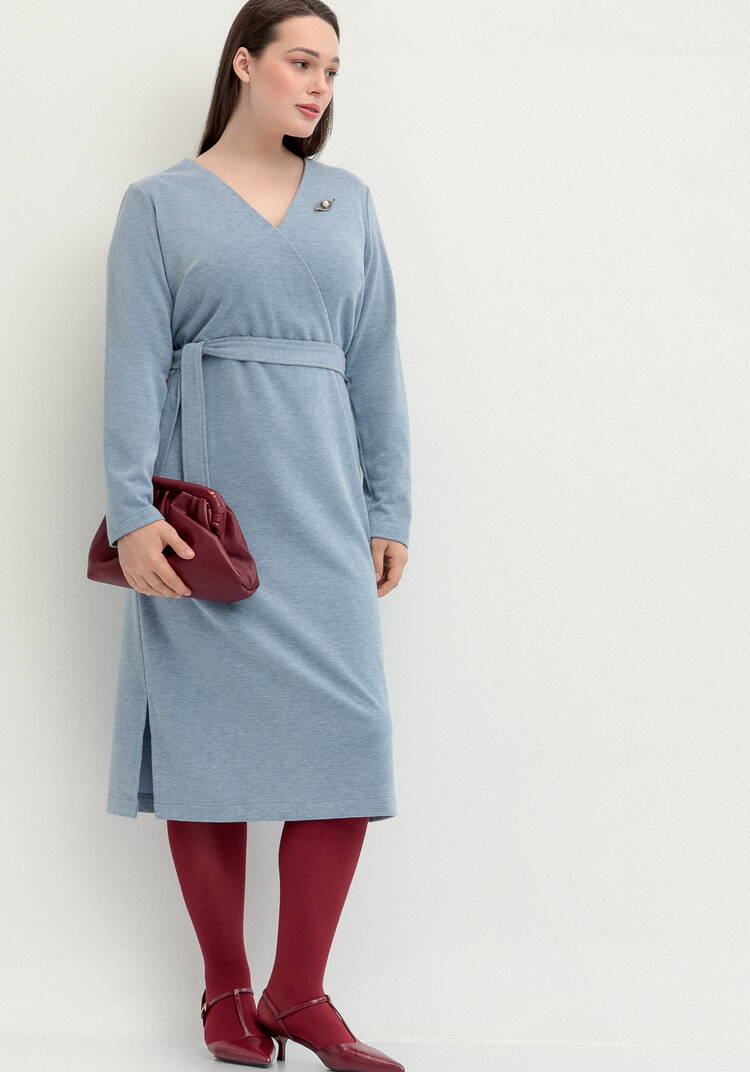 Платье трикотажное с поясом шир.  750, рис. 8